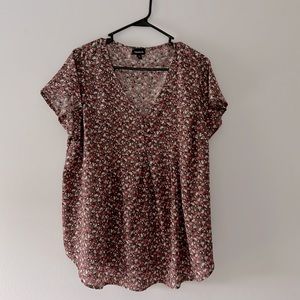 Torrid Floral V-Neck Blouse